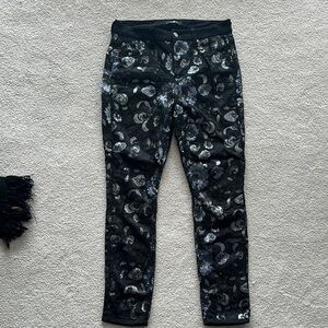 7 for all mankind Floral Patterned sequin Black Pants